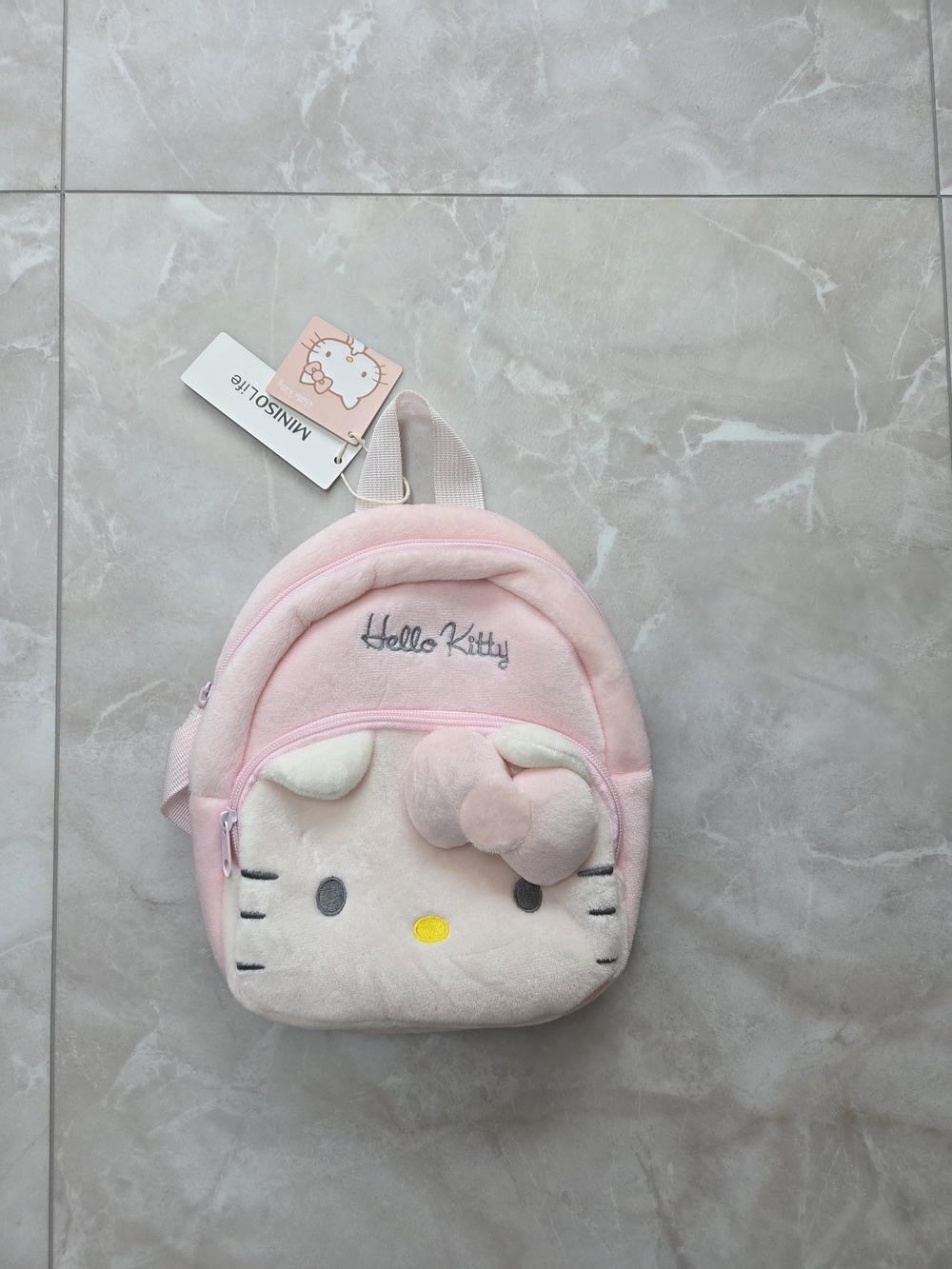 Hello Kitty Soft Pink Plush Kids Backpack with Bow